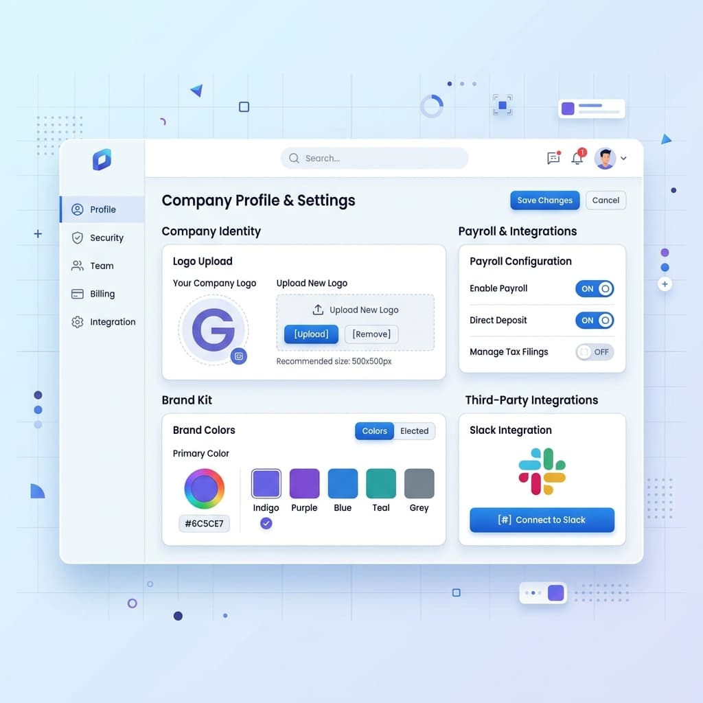 Workspace Settings Interface Mockup